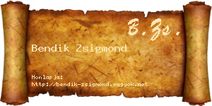Bendik Zsigmond névjegykártya